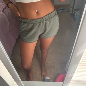 green comfy shorts